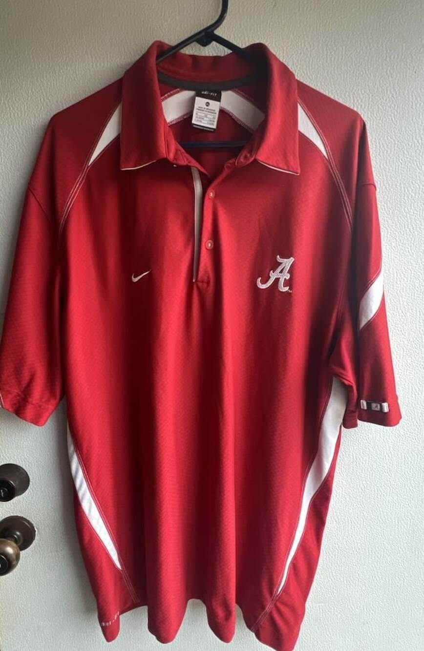 Nike Dri-FIT Alabama Crimson Tide Mens XL Red White Golf Polo Shirt